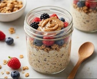 Overnight oats con mango fresco y coco rallado